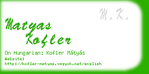 matyas kofler business card